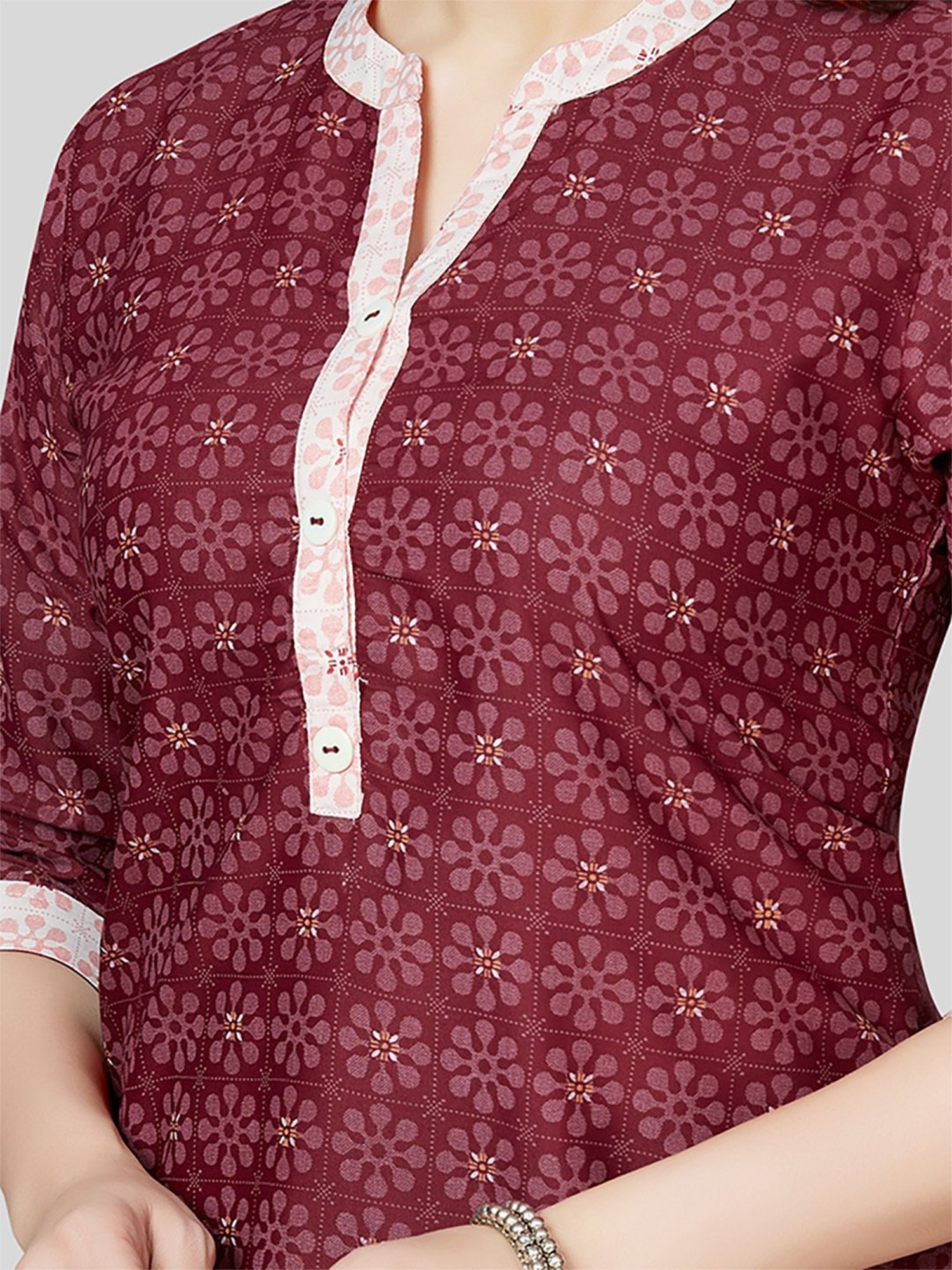 Fusion Beats Light Grey Embroidered A Line Kurta