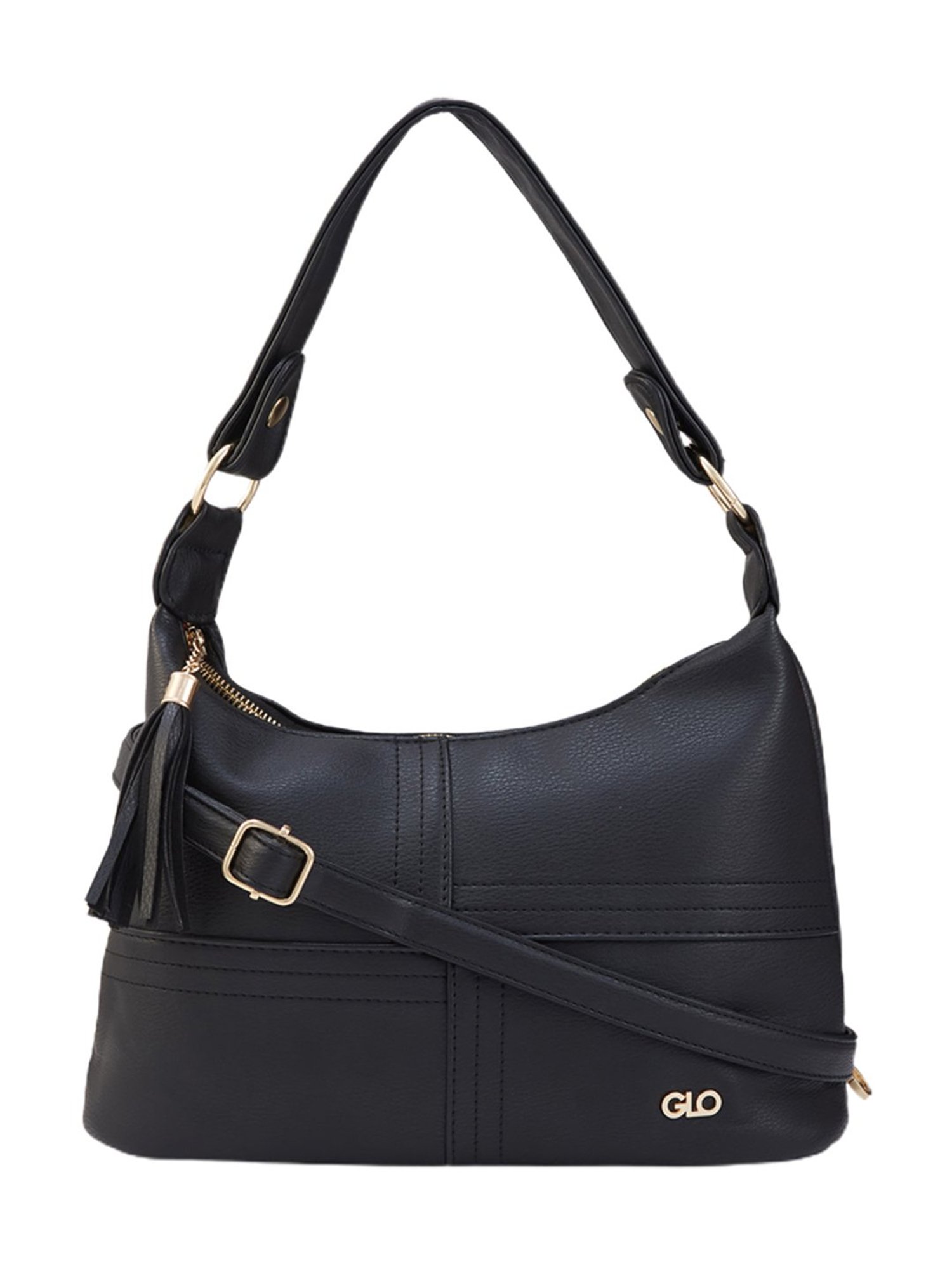 Globus Black Solid Medium Hobo Bag