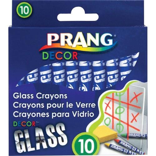 Glass Crayons, 10/ST, Ast DIX74010