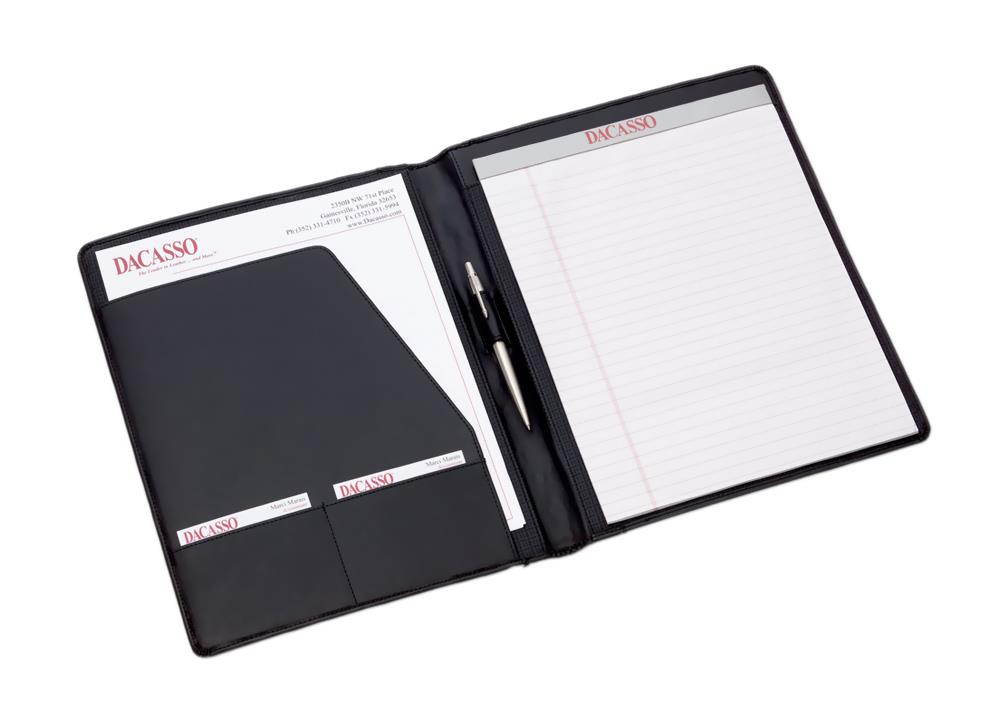 E1001 Letter Size Standard Padfolio Black Top-Grain Leather