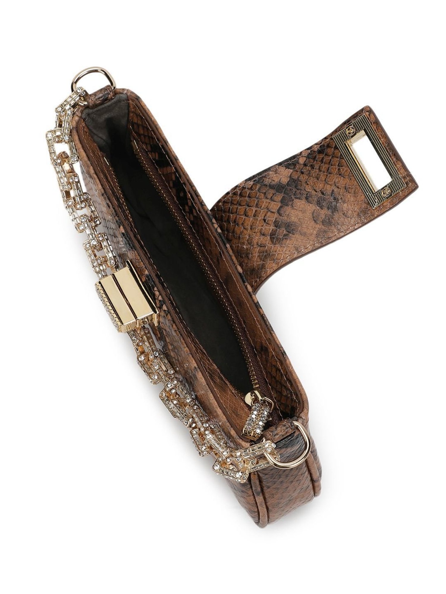 Gedebe Camel Carrie Python Medium Shoulder Bag