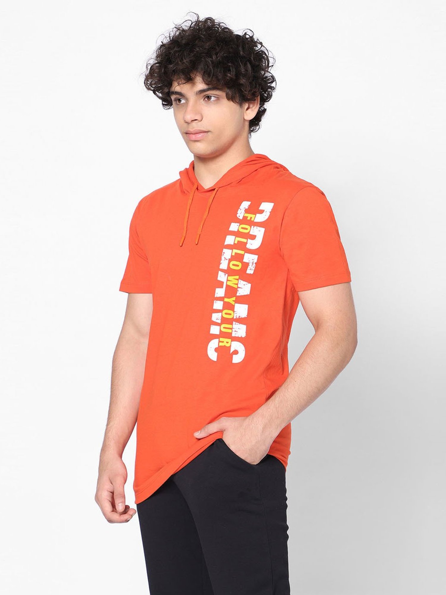 TeenTrums Boys Orange Printed Sweatshirt