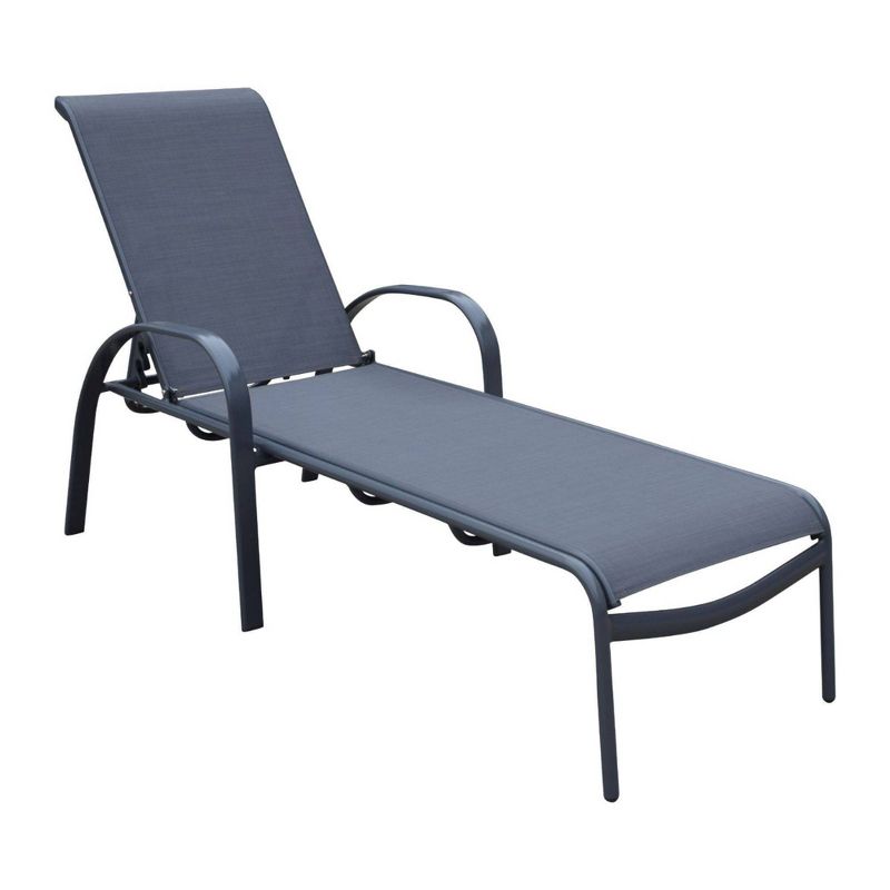 Santa Fe 2pc Aluminum Chaise Lounge Chairs - Silver - Courtyard Casual