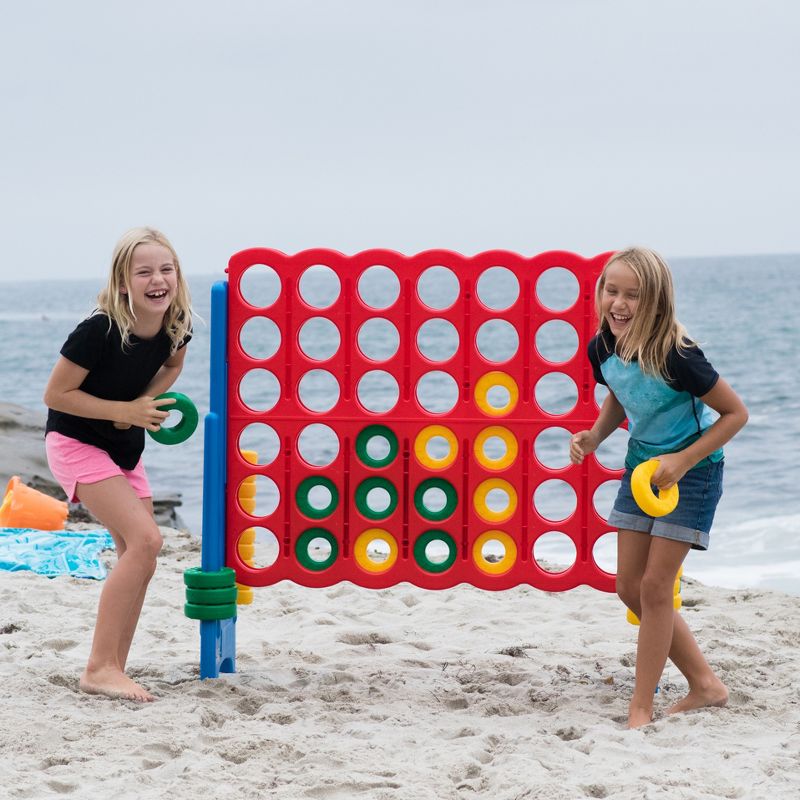 ECR4Kids Jumbo Four-To-Score Giant Game-Indoor/Outdoor 4-In-A-Row Connect - Primary Colors
