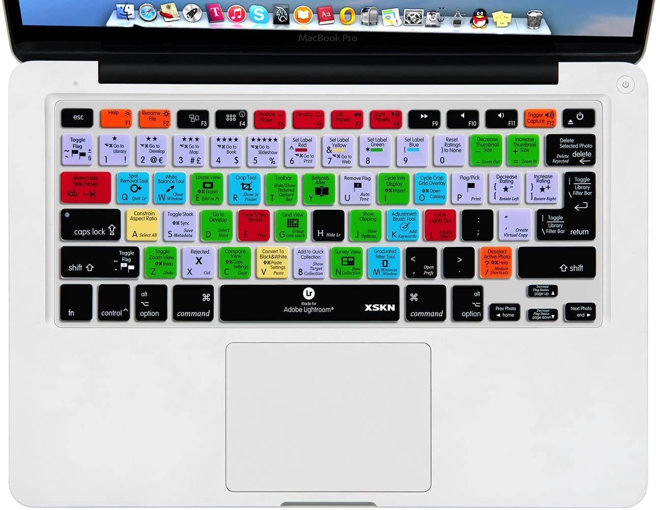 XSKN for Adobe InDesign Shortcut Keyboard Cover Functional Hotkey Design Hot Keys Silicone Rubber Skin for MacBook Pro 13" 15" 17" (with or w/Out Retina Display) iMac and MacBook Air 13", US EU Both
