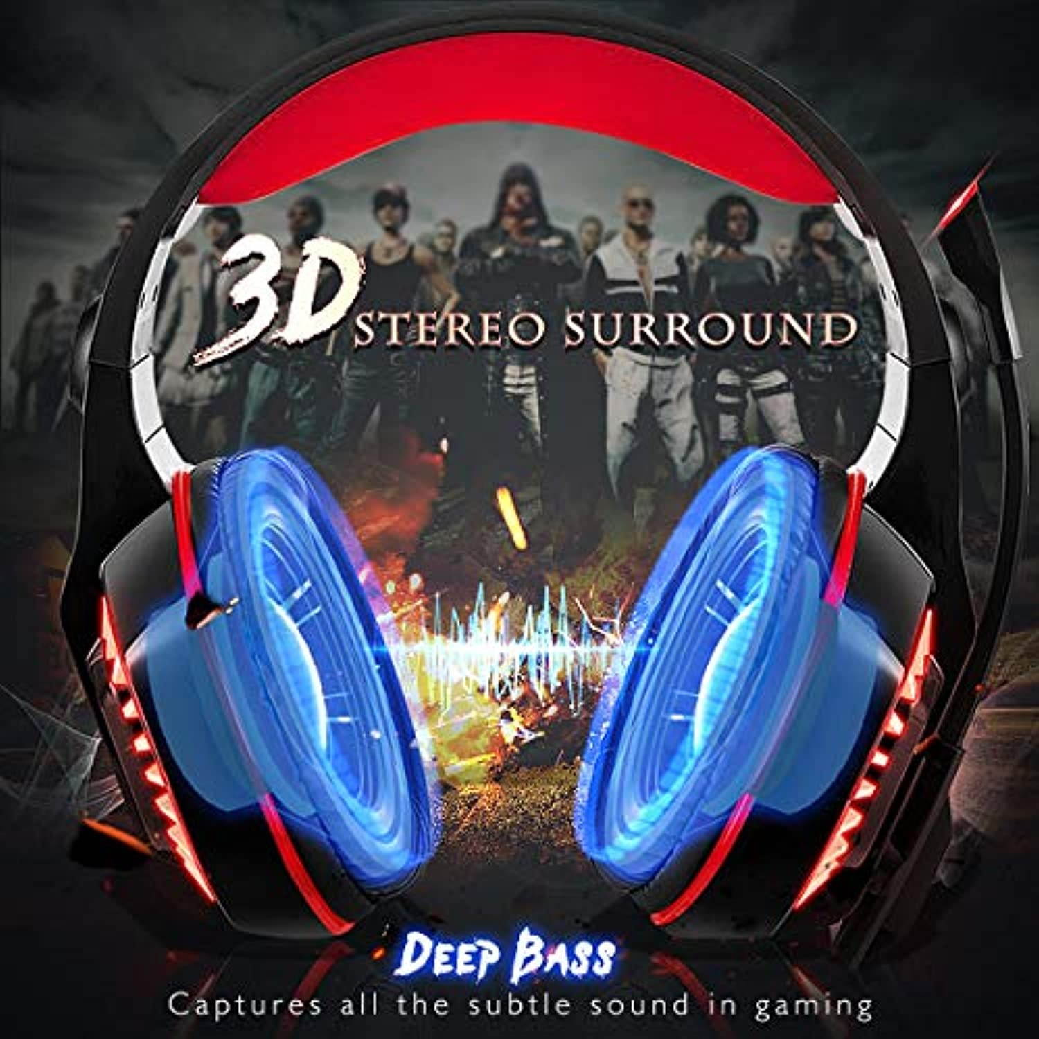 Beexcellent Gaming Headset for PS4 Xbox One PC, Noise-Isolation Headphones with Microphone Stereo Surround Sound for Mac Laptop (GM-21)