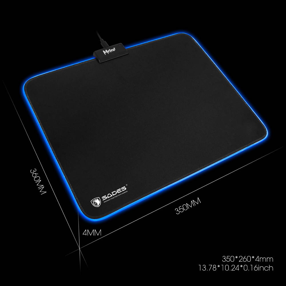 SADES Meteor RGB Gaming Mouse Pad 8 Models RGB Lighting Non-Slip Rubber Base Design Size 13.78 x 10.24 x 0.16 Inches For Computer Gamers