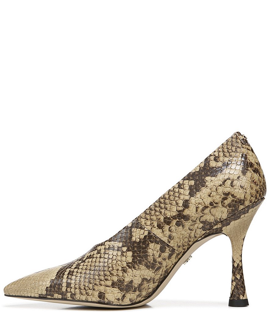 Deltan Tessa Croc-Embossed T-Strap Block Heel Pumps
