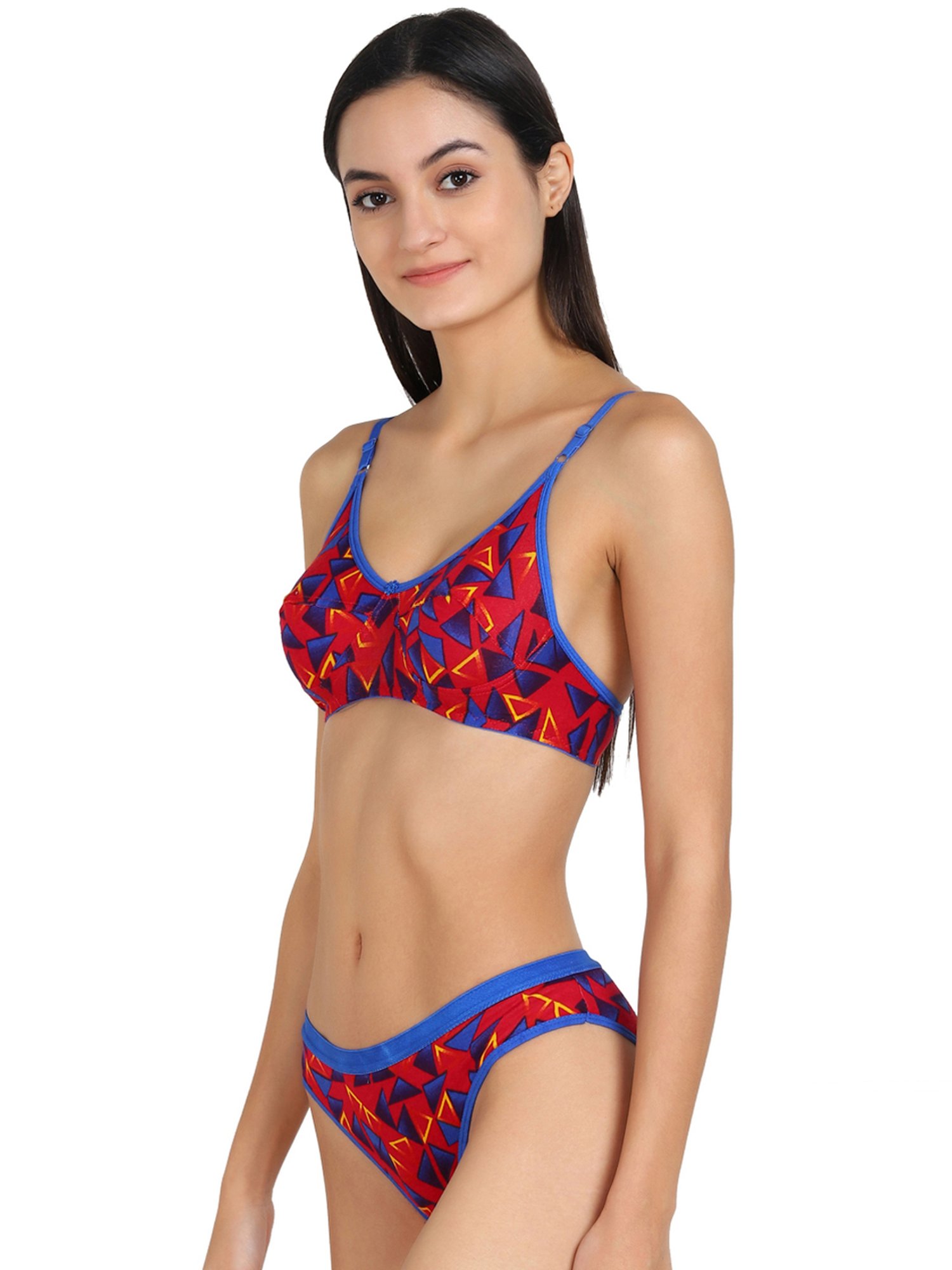 mod & shy Black Self Pattern Lingerie Set