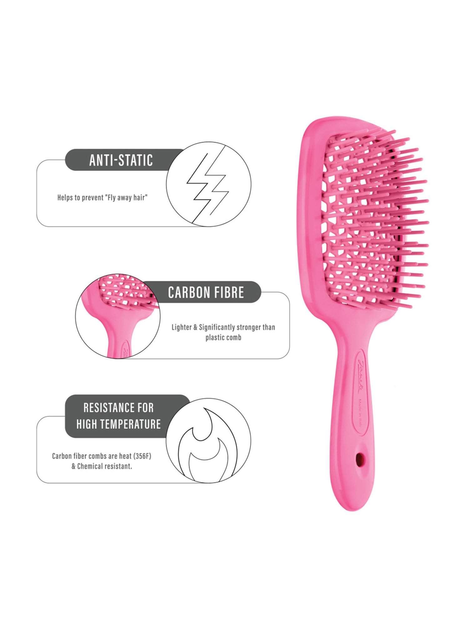 Janeke 1830 Professional Fluo Fuchsia Small Super Brush