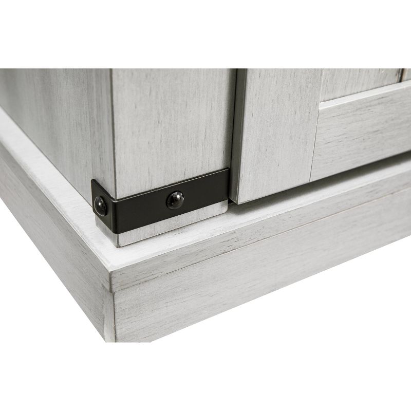 32" TV Stand For TVs up to 40" Saw Cut Off White with Dark Walnut Desktop - Home Essentials