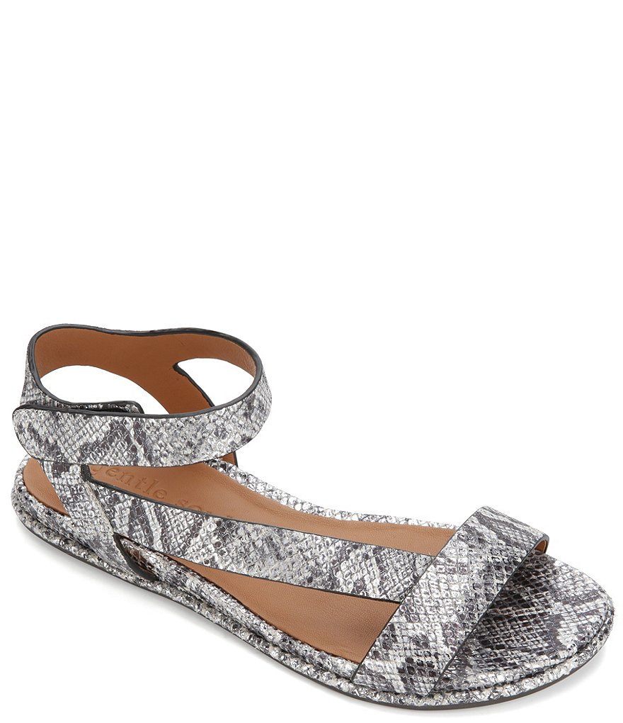 Gentle Souls Lark Snake Print Leather Sandals
