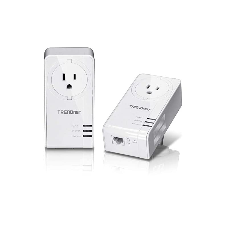 Powerline 1300 AV2 Adapter with Builtin Outlet Adapter Kit Includes 2 x TPL423E Adapters IEEE 19051 amp IEEE 1901 Gigabit Port Range Up to 300m 984 ft TPL423E2K