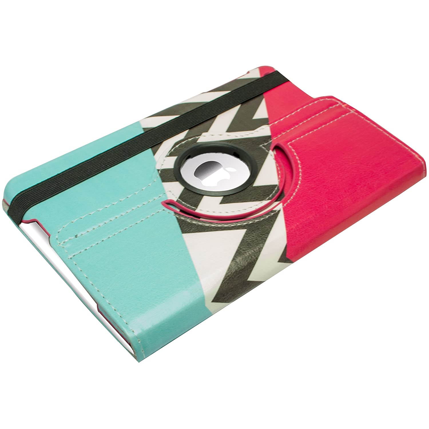 iPad Mini Case, iPad Mini 2/3 Case - Bastex 360 Rotating Case for Apple iPad Mini 1/2/3 with Auto Wake/Sleep Function (Pink/Chevron/Blue)