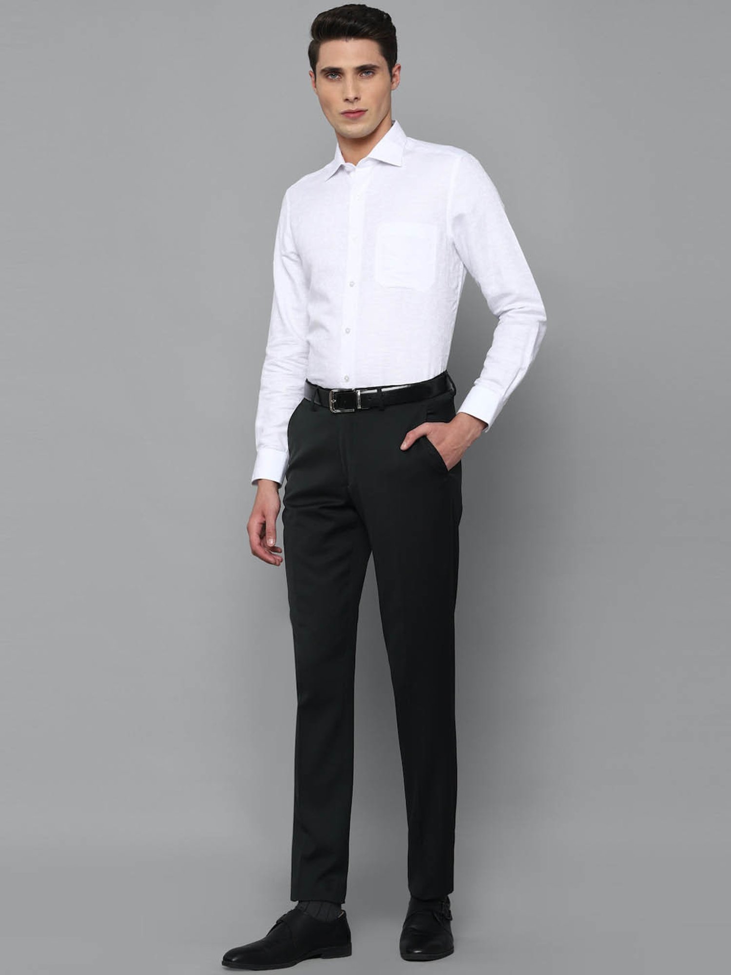 Louis Philippe Gods & Kings Black Slim Fit Trousers