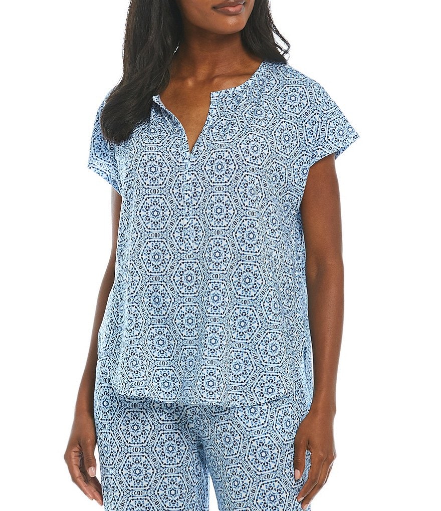 Nottibianche Mosiac Medallion Printed Knit Coordinating Sleep Top