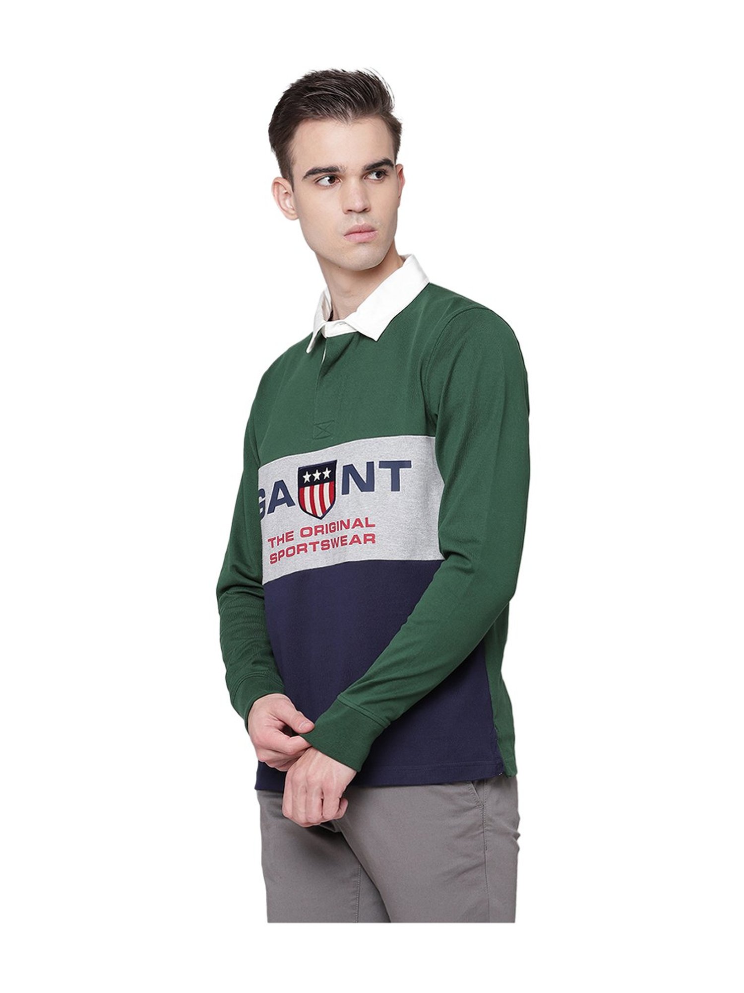 GANT Green Full Sleeves Polo T-Shirt