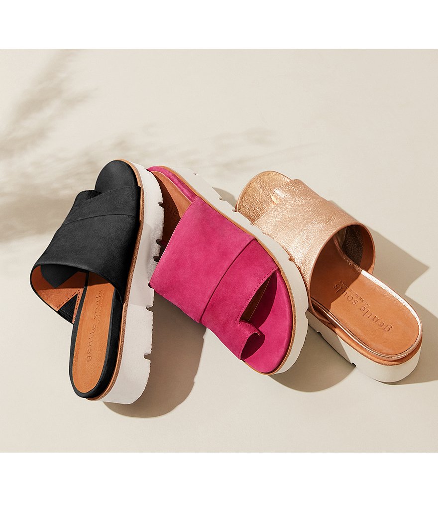 Gentle Souls Lavern Leather Toe Thong Slides