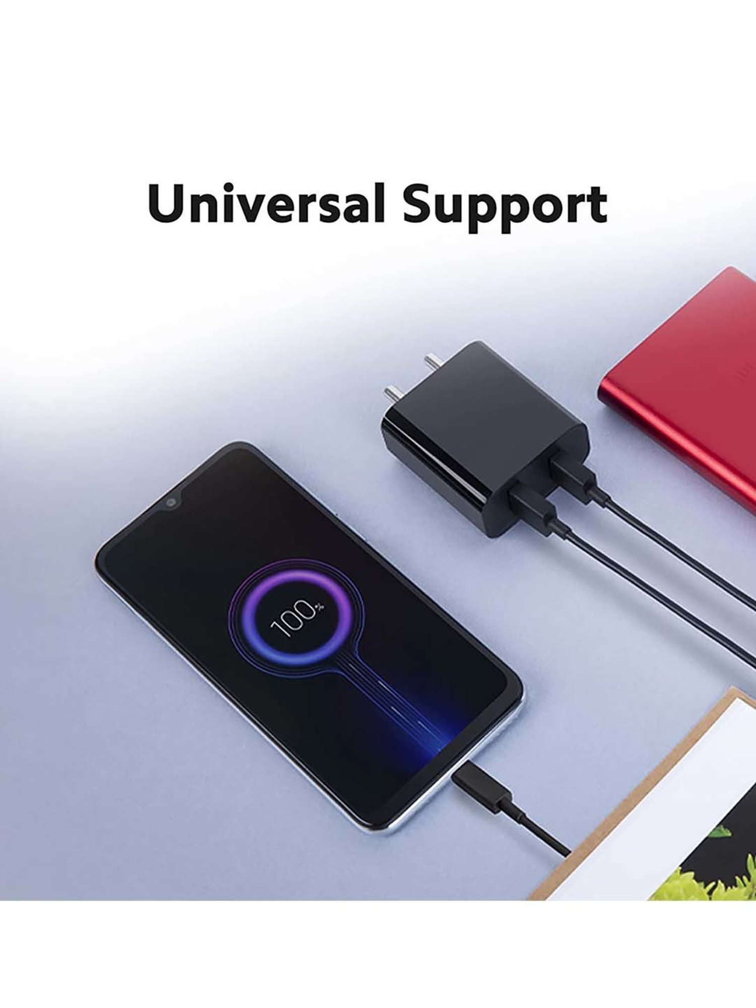 Xiaomi Mi USB 18W Dual Port Charger for Mi Cellular Phones (Black)