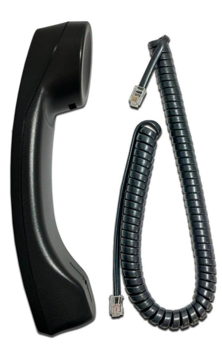 Vertical SBX 320/IP7000/Edge 4000 Series Charcoal Gray Handset WITH CURLY CORD