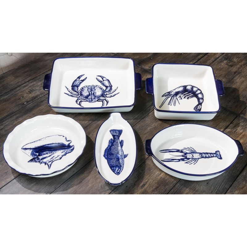 Cuisine & Company Dockside Bakeware 5-Piece Ceramic Stoneware Baking Set