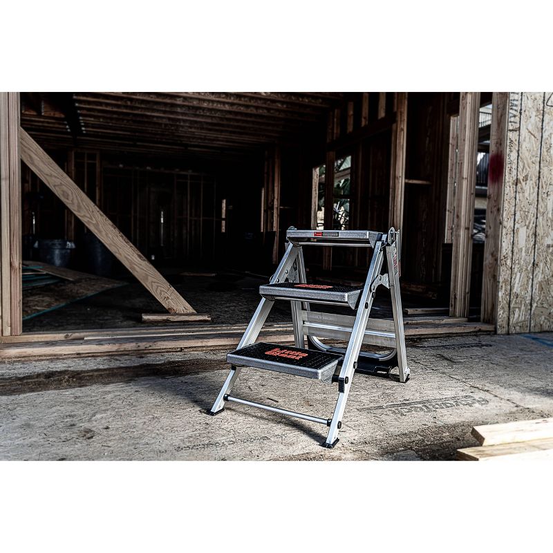 Little Giant Ladder Systems 3-step ANSI Type IA 300 lb Aluminum Stepstool with handrail Gray