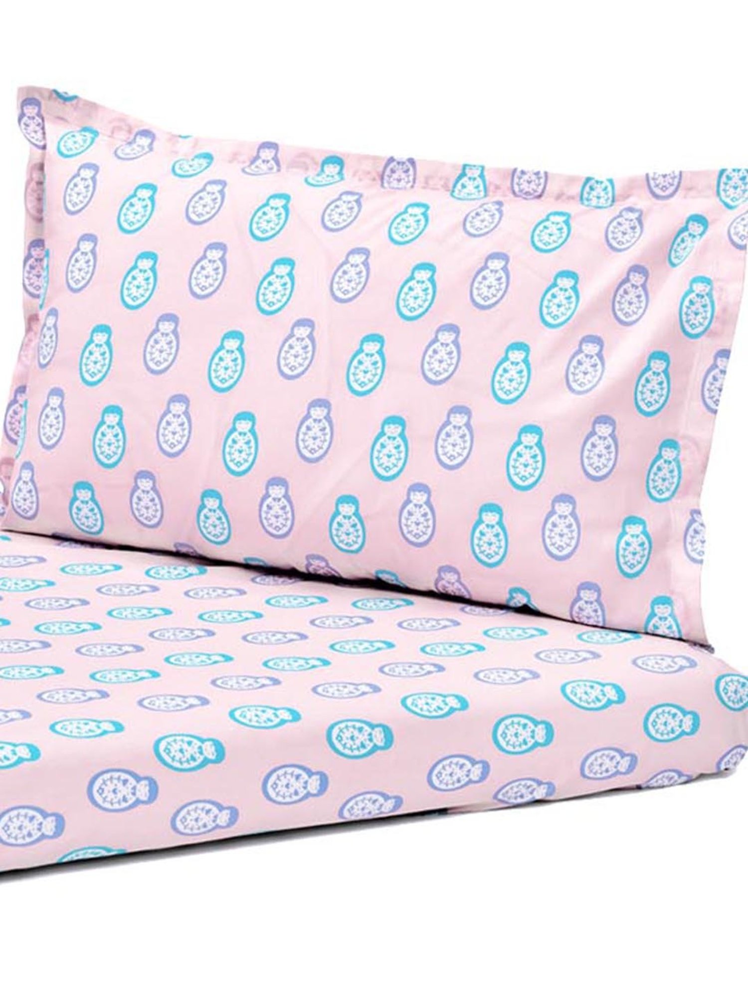 Nigh Nigh Dolls Peach Cotton 300 TC Kids Bed Linen Set