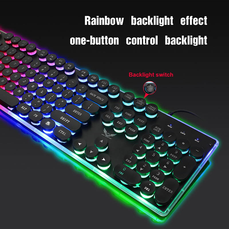 Gaming Keyboard LED Backlit Keyboard with 104 Key Computer PC Gaming Keyboard for PC/Laptop