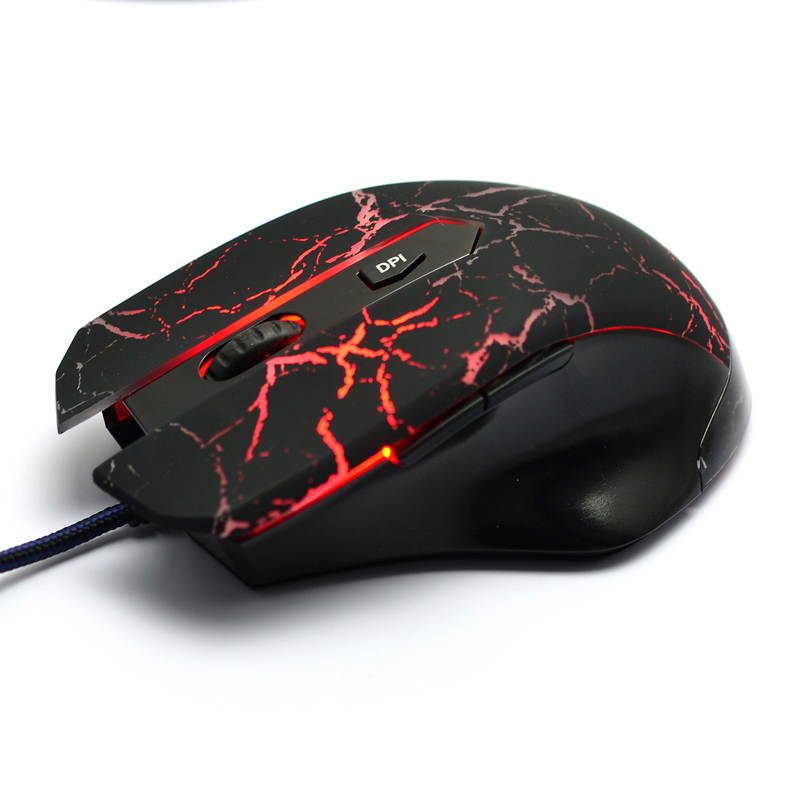Merdia FL&middot;ESPORTS 500-2000DPI 6 Button 4 LED Colors 6600FPS Professional Ergonomics Wired G20 Gaming Mouse (Black)