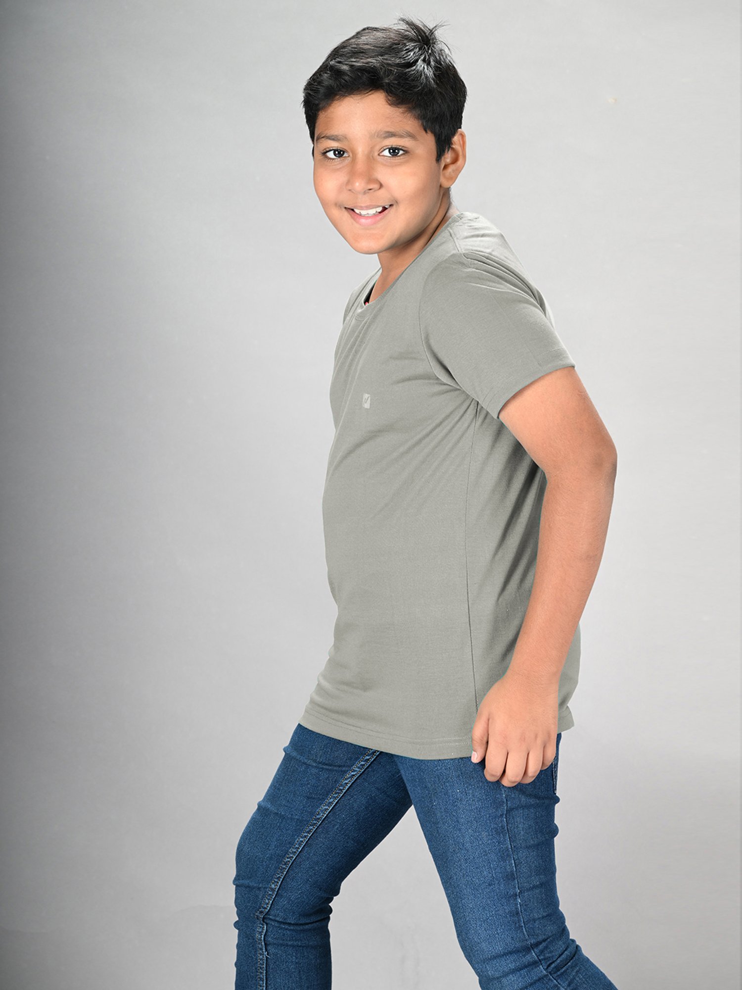 Lux Nitro Boys Grey Solid T-Shirt (Pack Of 3)