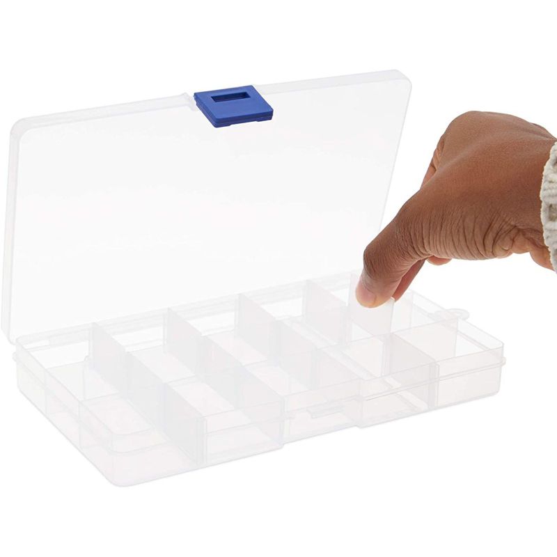 Bright Creations 6 Pack Bead Storage Containers, Organizer with Lids & Dividers, Arts and Crafts, 6.9 x 3.9 x 0.9 in