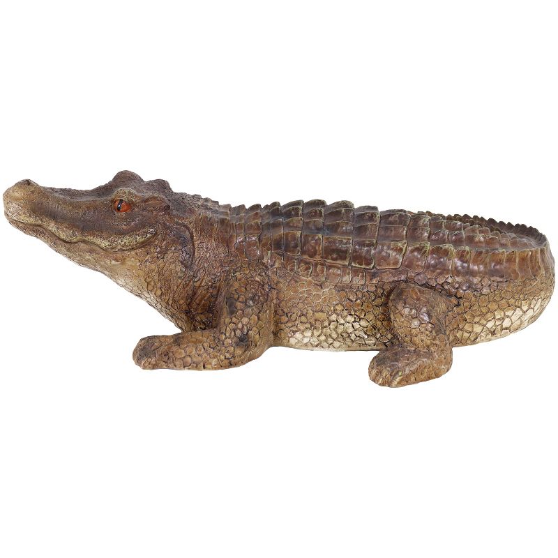 Sunnydaze 23.5" Addison the Adventurous Alligator Realistic Polystone Garden Statue Decor for Indoor or Outdoor Use