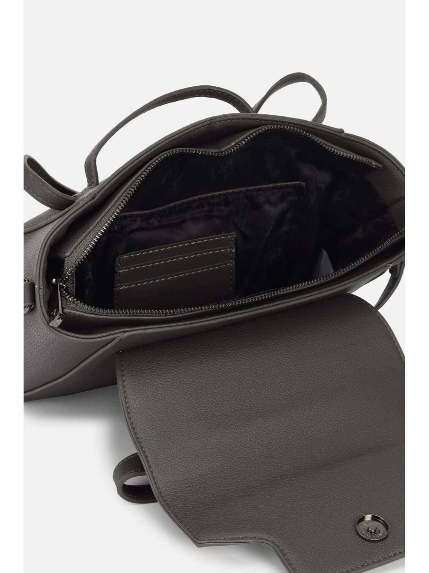 Van Heusen Grey Solid Handbag