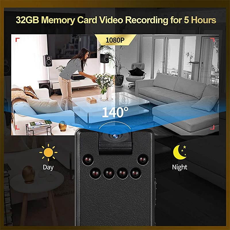 Hidden Camera No WiFi Needed HD 1080p Mini Spy Camera Video Recorder Portable Voice Recorder for Office-Lectures-Meetings- Classroom (32GB Card)