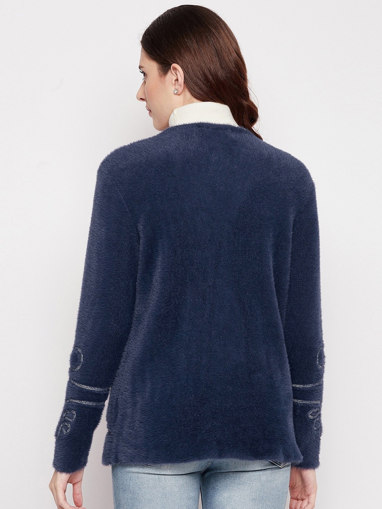 Duke Navy Embellished Shrug