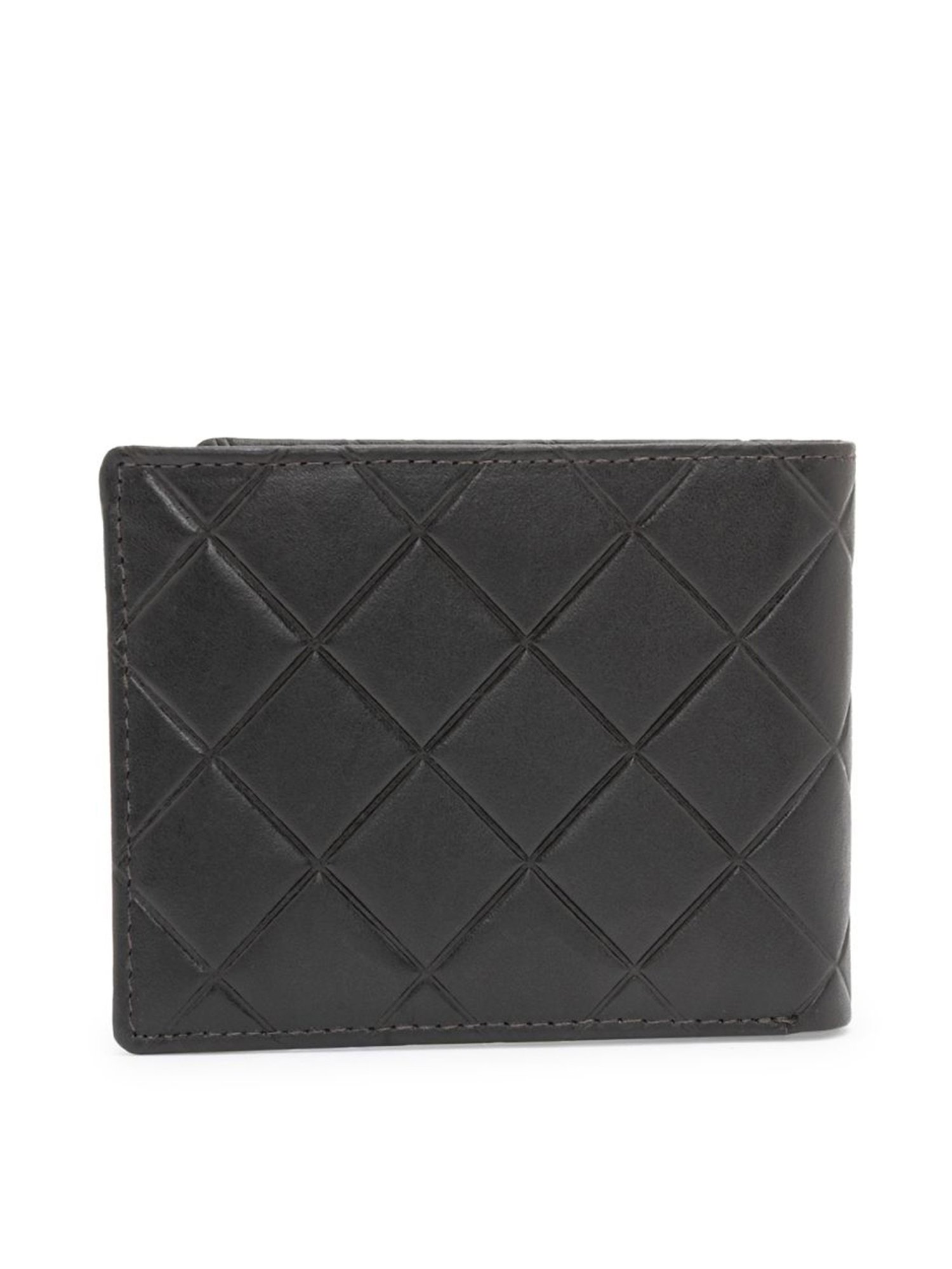 Red Tape Brown Leather Textured Bi-Fold Wallet