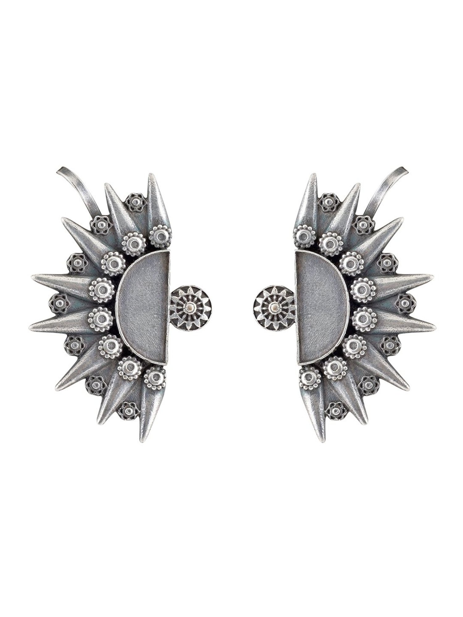 Teejh Ethnic Aanika Silver Oxidized Ear Cuff Earring