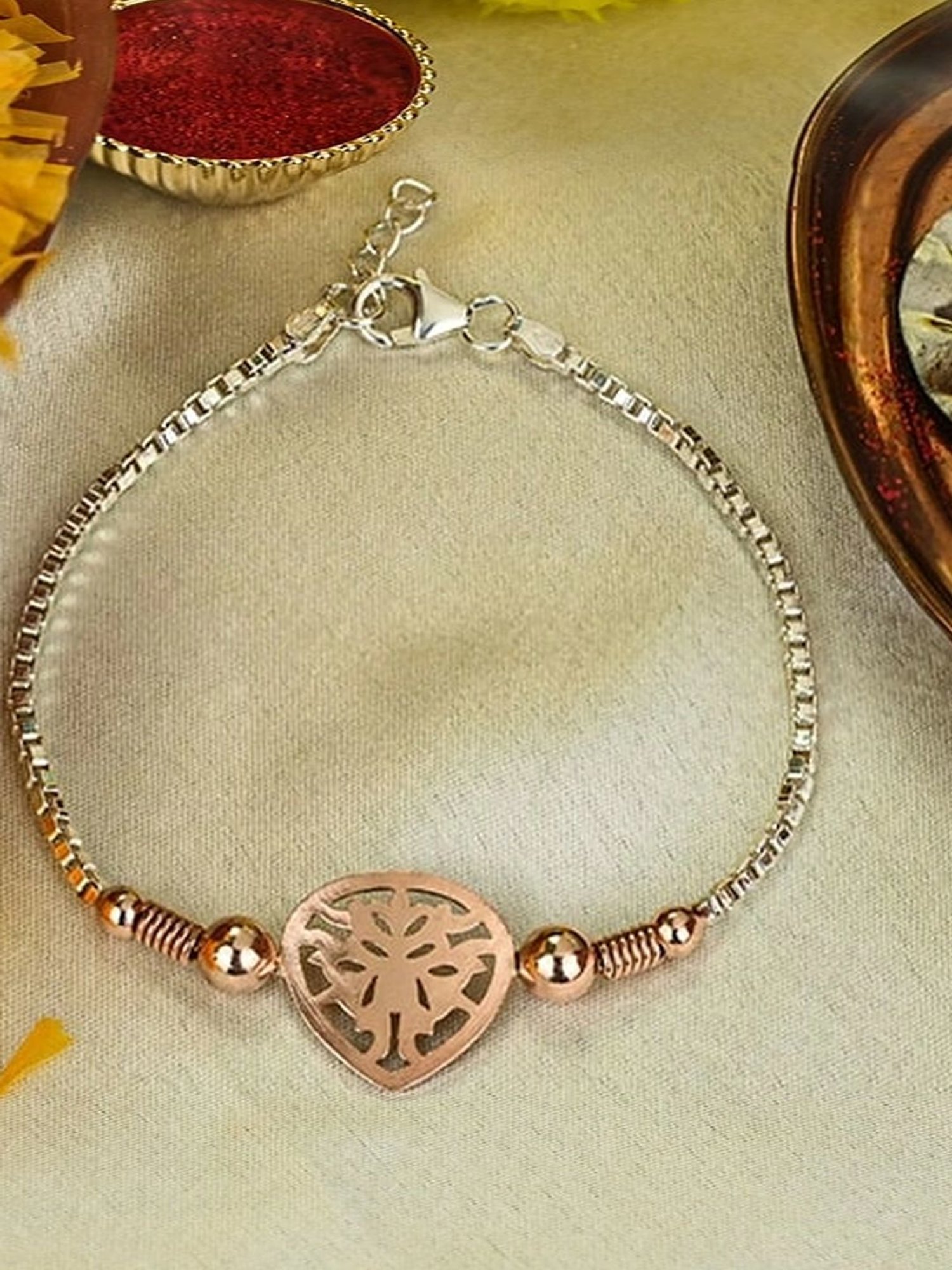 Touch925 Sibling Bond Rakhi cum Bracelet in Sterling Silver for Men