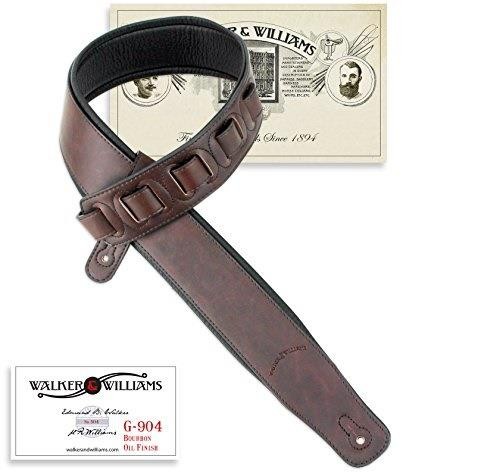 walker & williams g904 soft natural finish bourbon brown padded strap