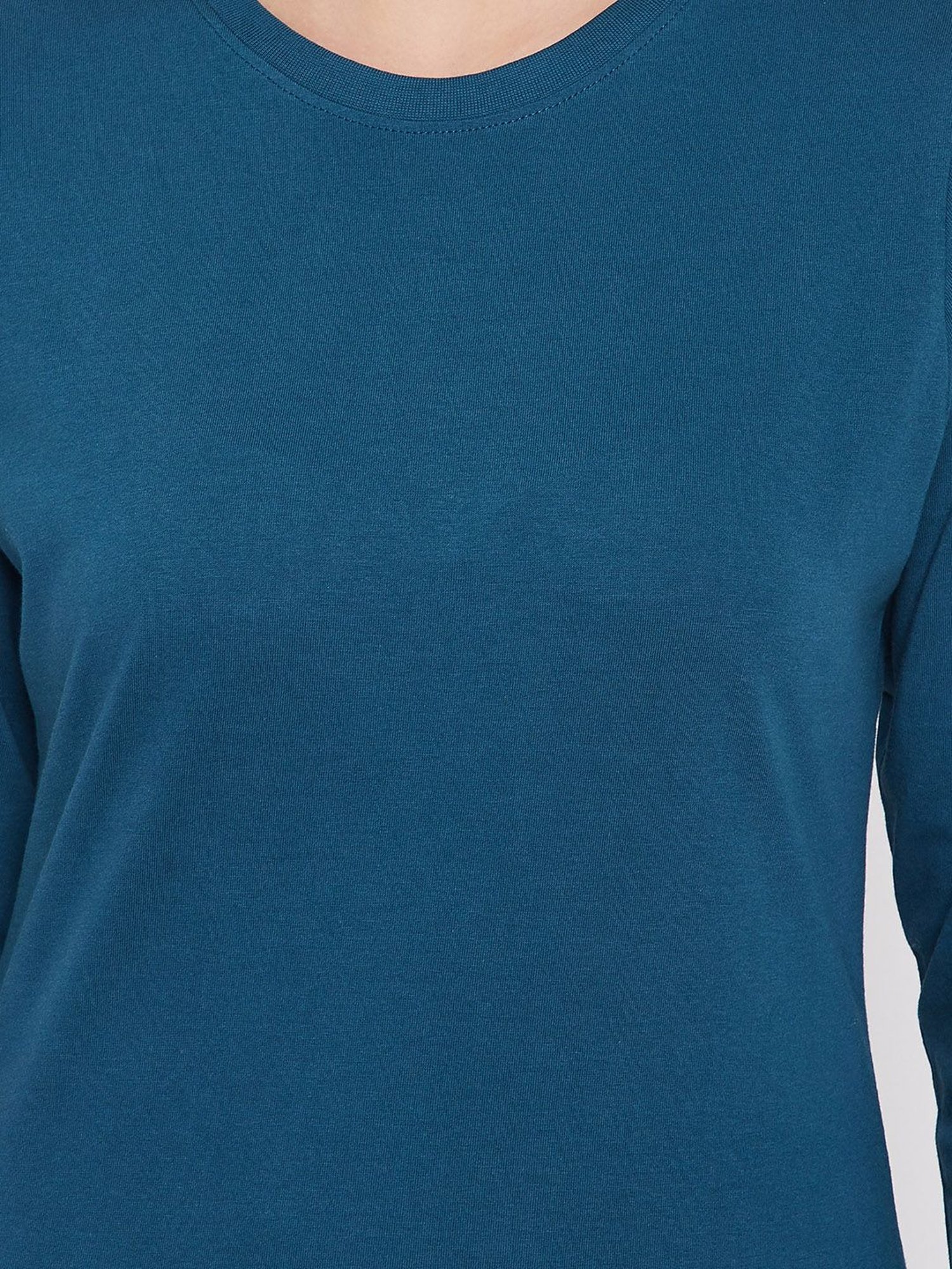 Clovia Blue Cotton T-Shirt