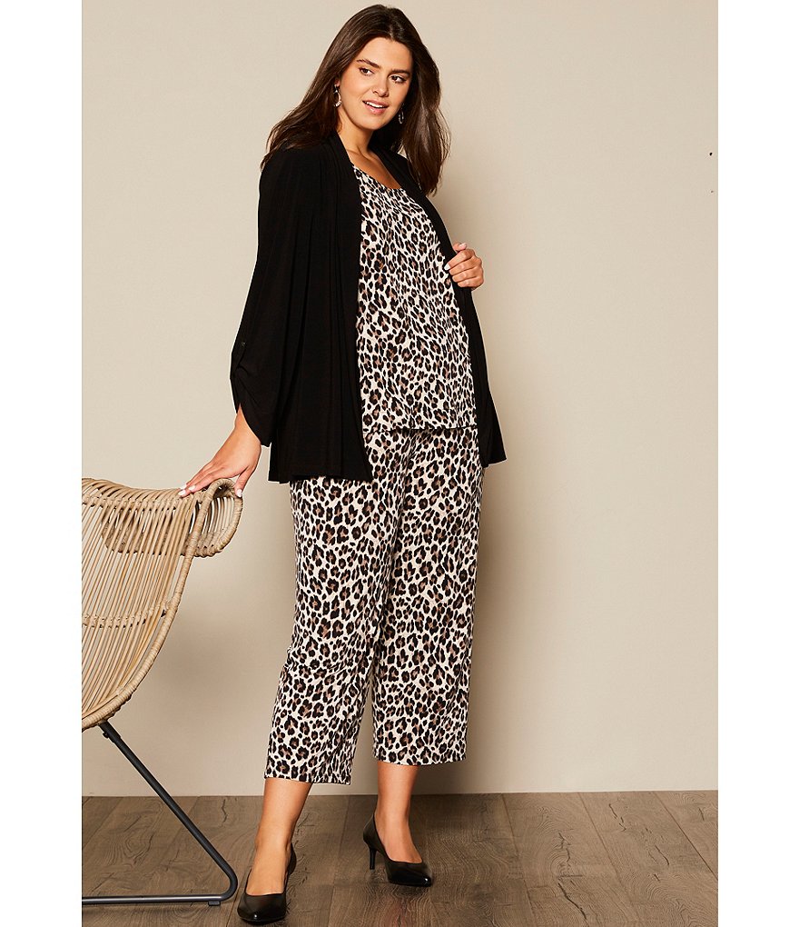 Investments Plus Size Soft Separates Long Sleeve Open-Front Jacket