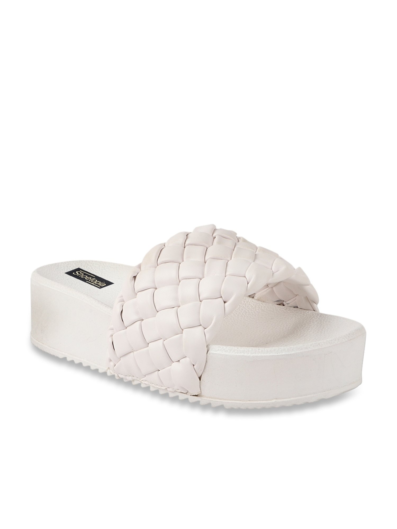 Shoetopia Women's White Casual Sandals