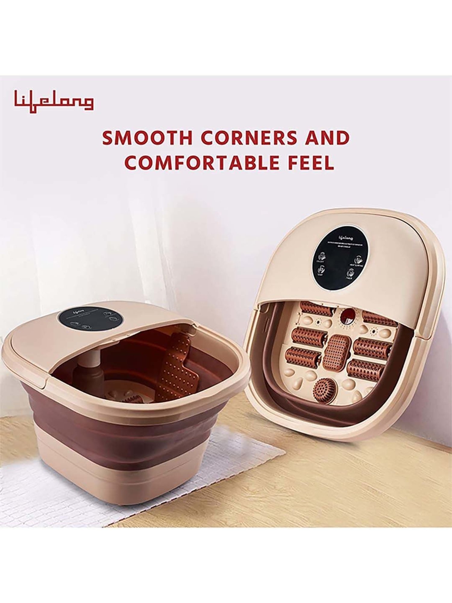 Lifelong LLM378 Electric Foldable Foot Spa Massager (Brown)