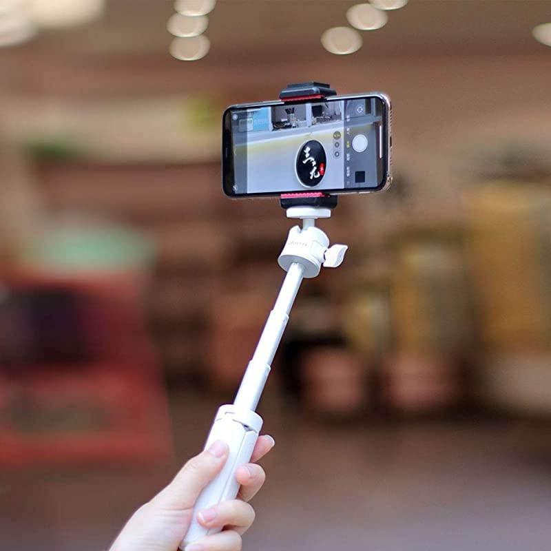 Extension Pole Tripod Mini Selfie Stick Tripod Stand Handle Grip for iPhone 11 Pro Max Samsung OnePlus Google Smartphone Canon G7X Mark III Sony RX100 VII A6400 Cameras Vlogging White