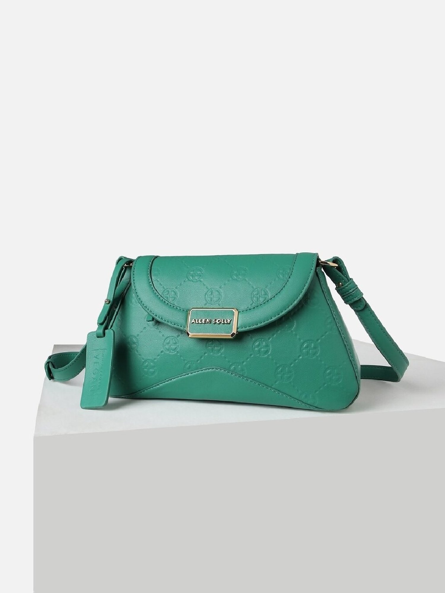 Allen Solly Green Textured Sling Handbag