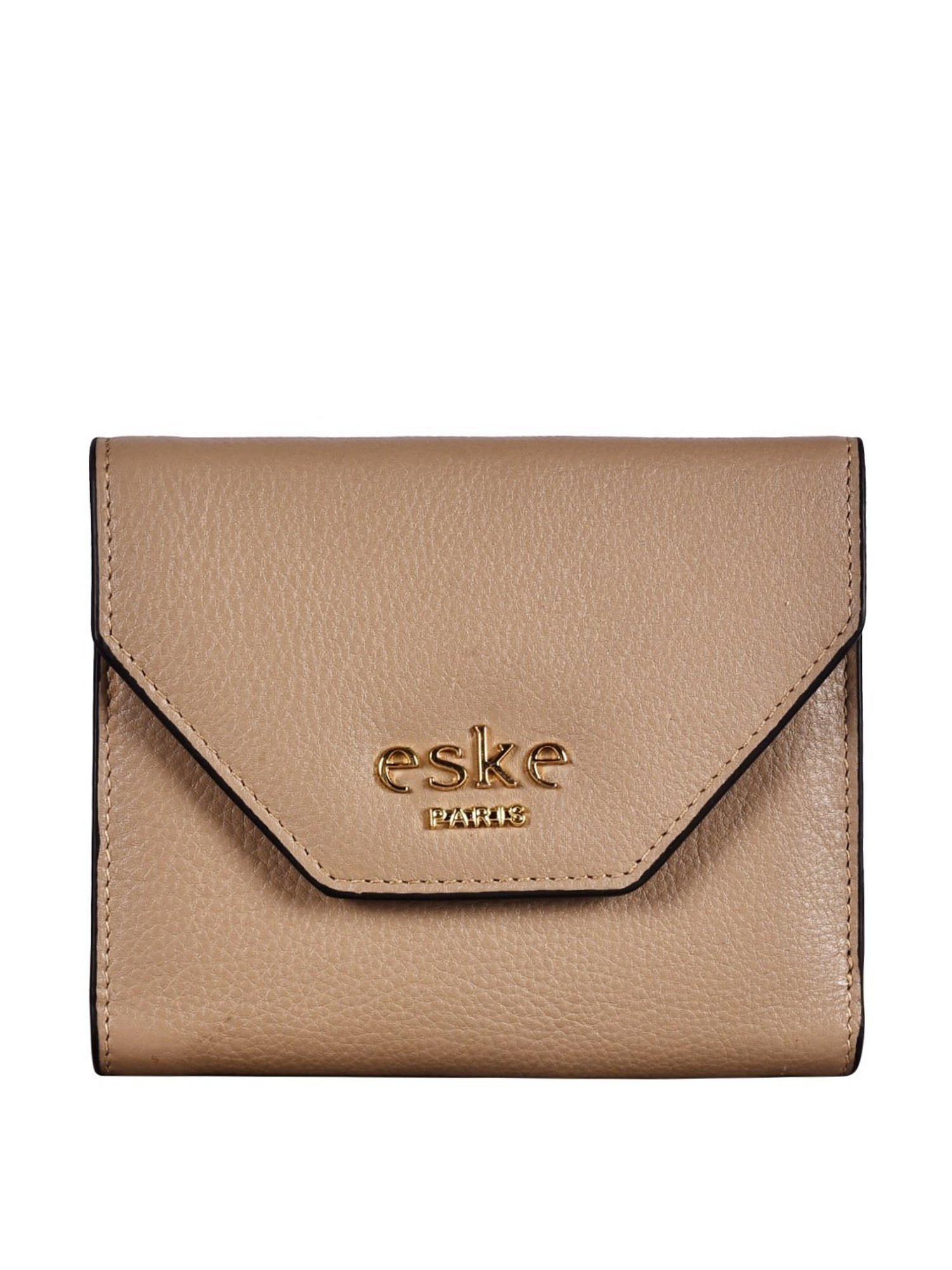 Eske Alaina  Brown Solid Tri-Fold Wallet for Women