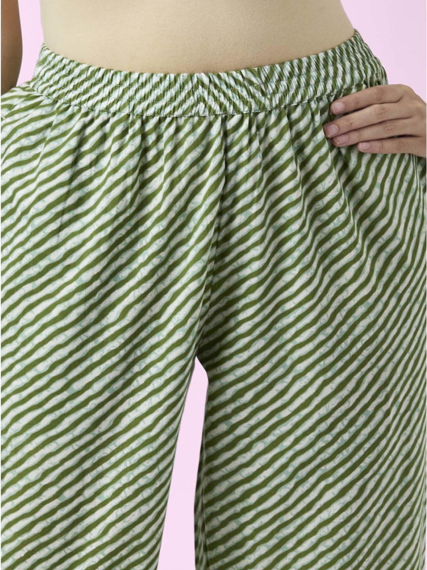 Rangmanch by Pantaloons Mint Green Cotton Floral Print Kurta Palazzo Set