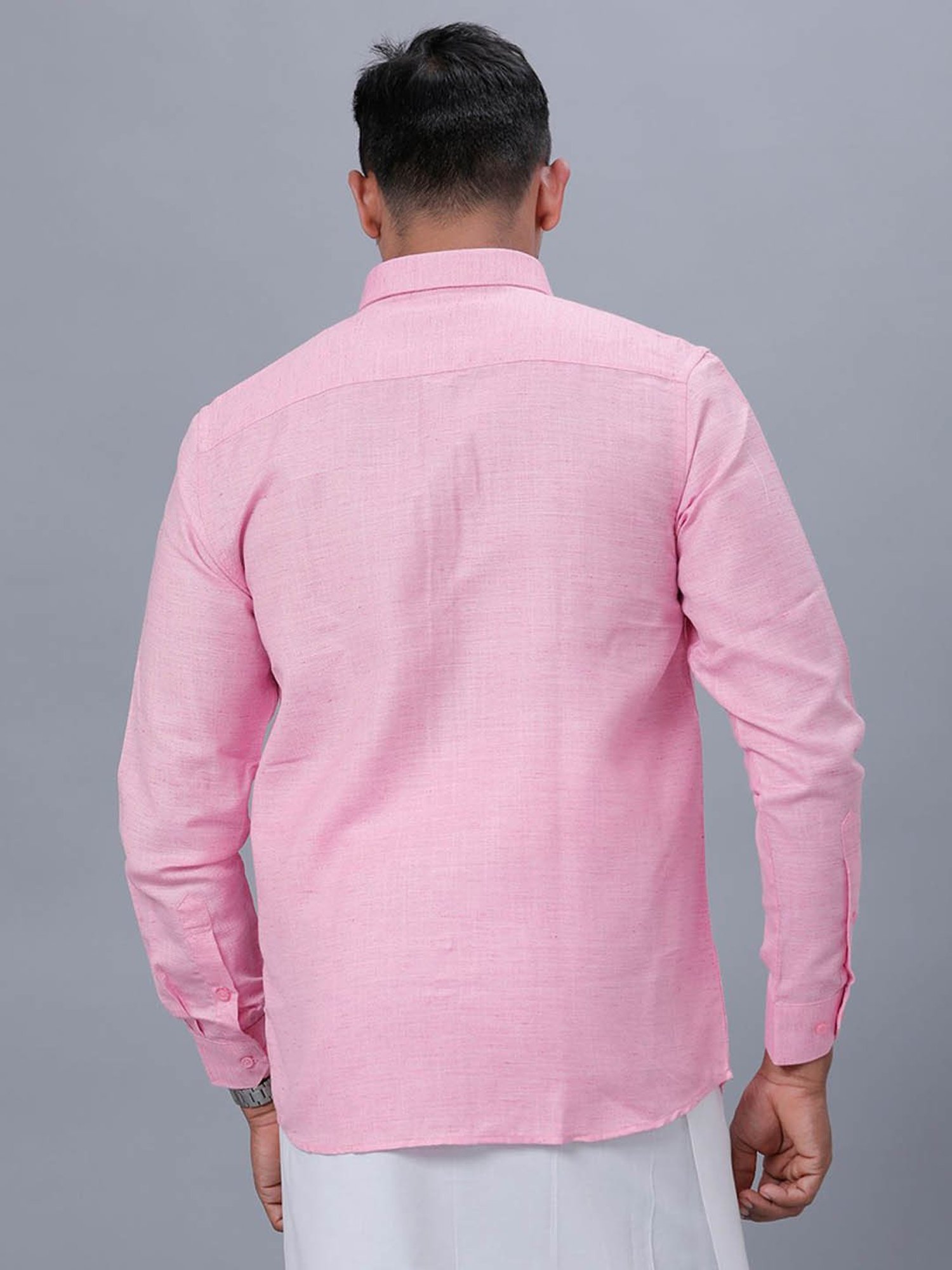 Ramraj Pink Cotton Regular Fit Shirt
