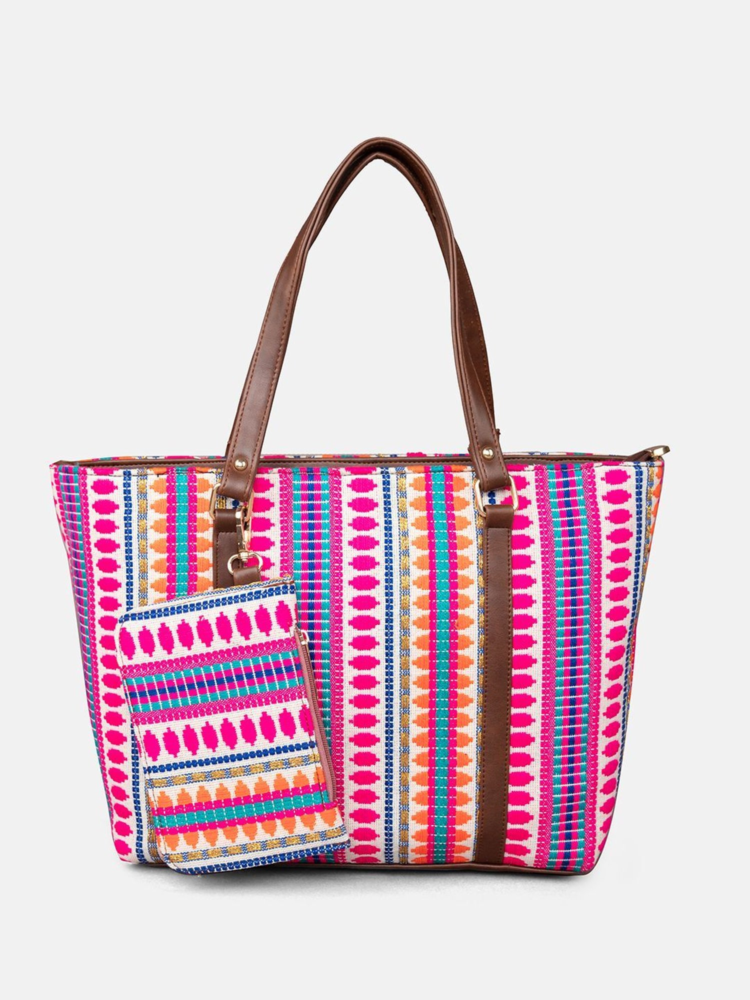 Gaurapakhi Multicolor Printed Large Tote Bag