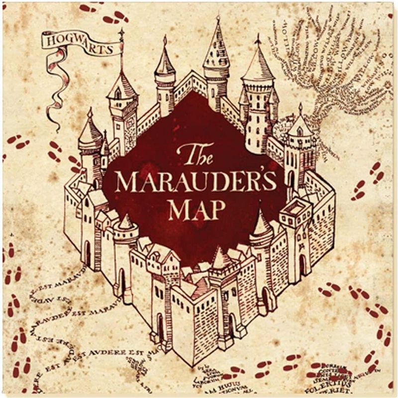 Silver Buffalo Harry Potter Marauders Map 60 Piece Party Tableware Set | Cups | Plates | Napkins